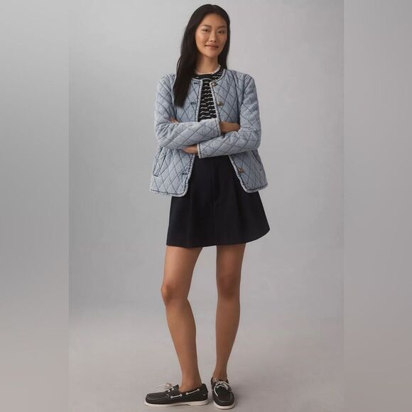 Anthropologie Blue Puffer Jacket with Quilted Design - Picture 4 of 10